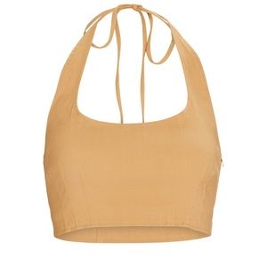 ALC Regina Linen Blend Halter Crop Top